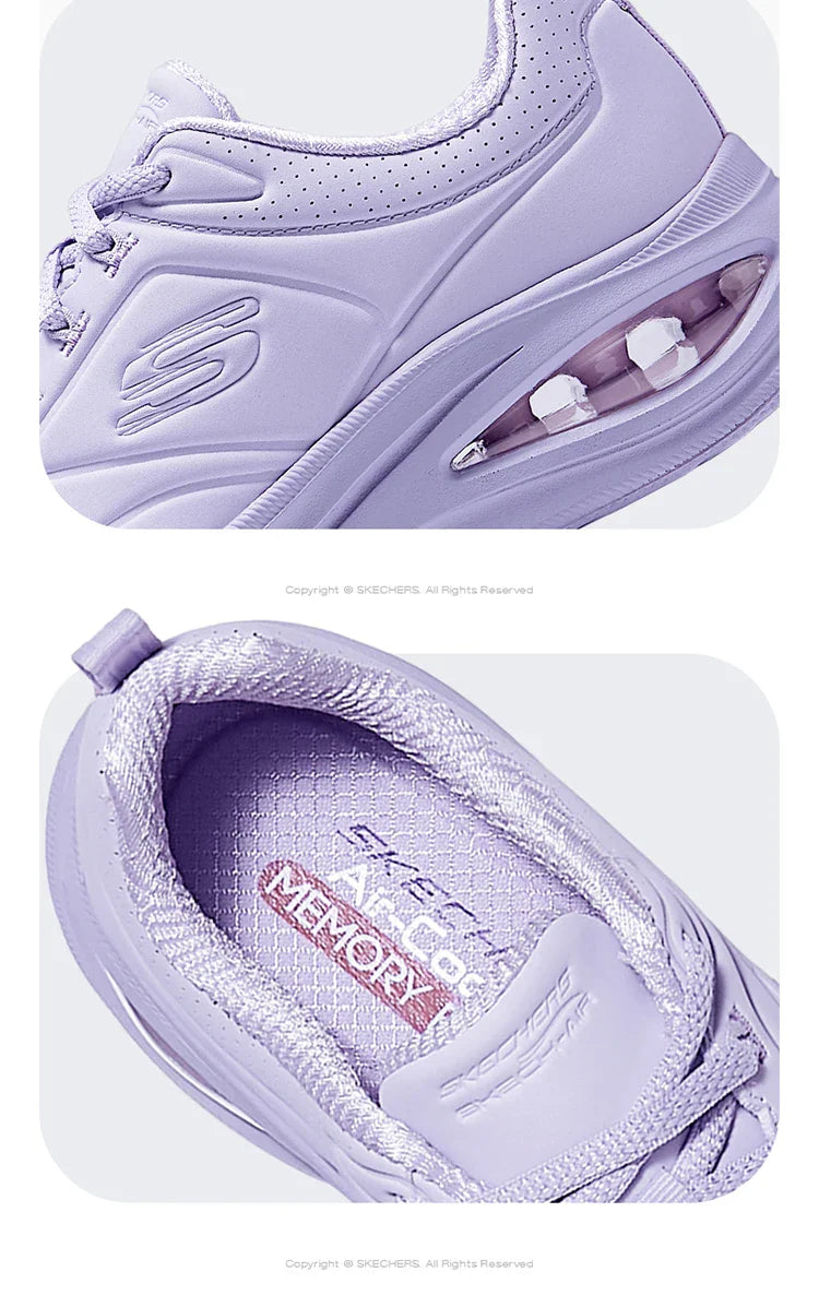 Skechers Women's Running Shoes - Leather Lace-Up Outdoor Sneakers, Anti-Skid Sports Tennis & Lightweight Walking Shoes