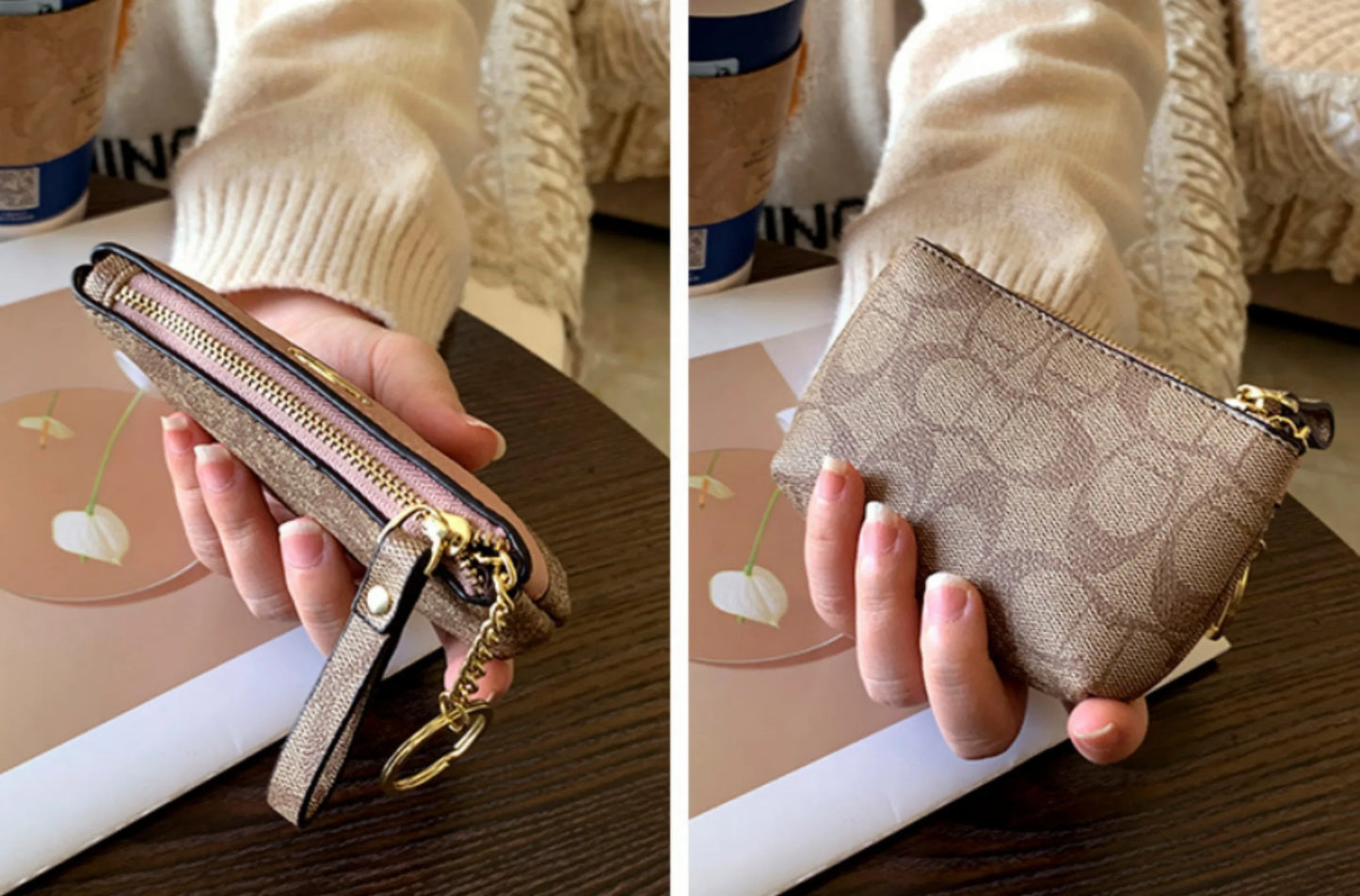 2026 Classic Floral Mini Wallet - Women's Leather Coin Purse & Card Holder