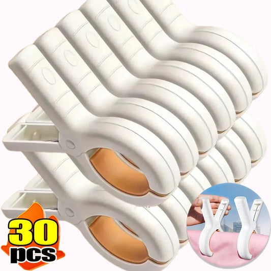Heavy Duty Plastic Clothes Pins - Windproof Laundry Clips for Towels, Blankets, Coats & Quilts