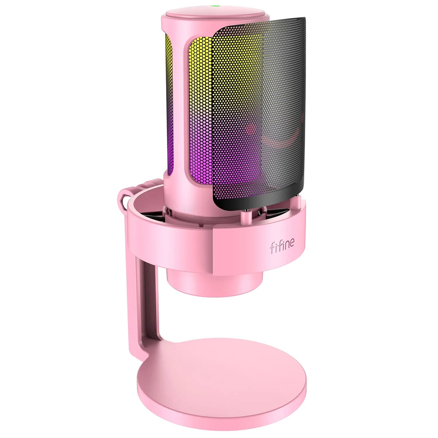 FIFINE A8 USB Microphone with RGB, Touch Mute & Headphone Output for Recording & Streaming on PC Mac
