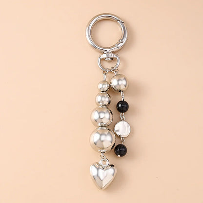 Cute Bowknot Heart Keychain - Crystal Pearl Pendant Charm for Women, Girls & Handbag Decoration