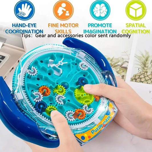 3D Transparent Maze Puzzle Cube - Creative Rolling Ball Speed Cube Stress Relief Toy for Kids