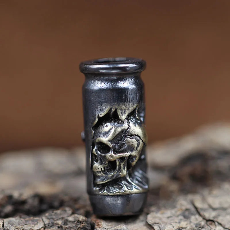 Skull Cross Bullet Brass Beads - EDC DIY Paracord Bracelet, Lanyard Keychain Pendant & Outdoor Accessories Gift