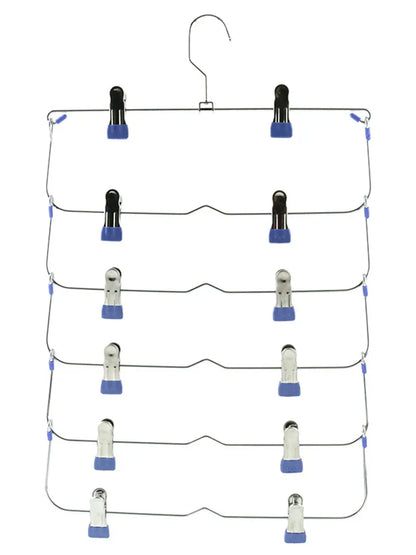 Multi-Functional Folding Multi-Layer Pants Rack – Anti-Slip Seamless Wardrobe Hanger for Home Storage