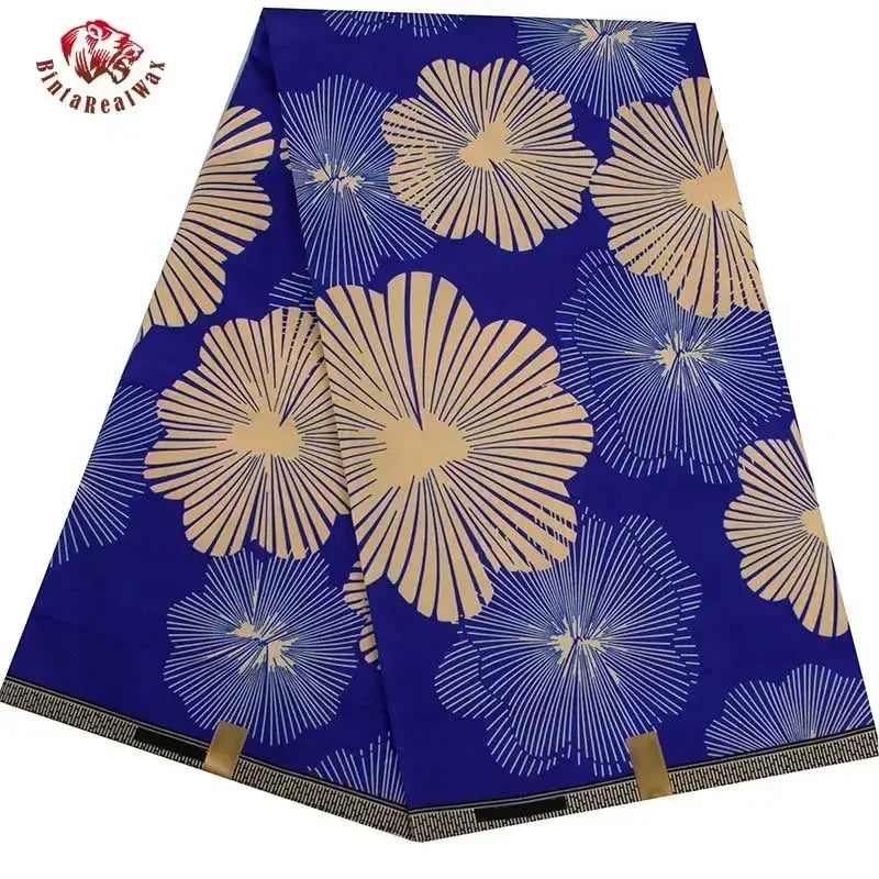Bintarealwax Ankara Fabric - Wholesale Polyester Sewing Material for Women's Party Dresses FP6390