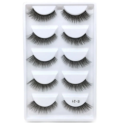5 Pairs 3D Real Mink False Eyelashes – Soft Natural Look Eyelash Extensions for Makeup & Daily Wear