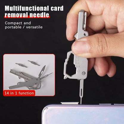Mini Stainless Steel Keychain Multi-Tool - Compact Emergency Repair Tool for Outdoor, Home & Drone Use