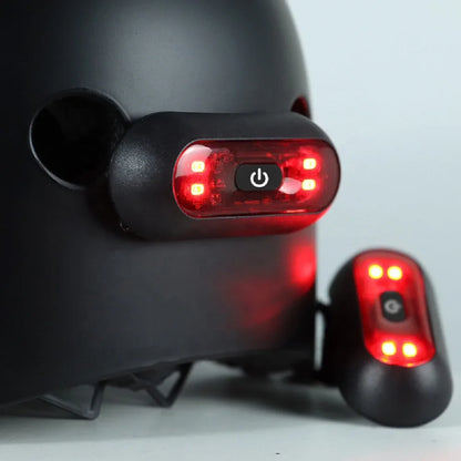 Rechargeable 4-LED Helmet Taillight – Waterproof Motorcycle & Bicycle Safety Warning Rear Signal Light for Night Riding Helmets