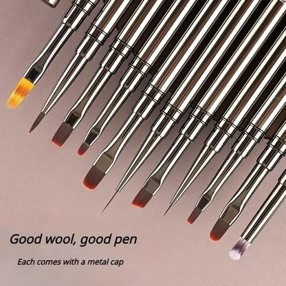 Nail Art Liner Brushes – Striping & Drawing Pens for Elongated Lines, 6–25mm Professional Manicure Design Tools