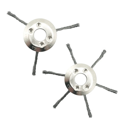 LUSQI Steel Wire Wheel Grass Trimmer Head – 6/8/9 Inch Universal Brush Cutter Attachment for Weed, Moss & Rust Removal for Straight Shaft Trimmers