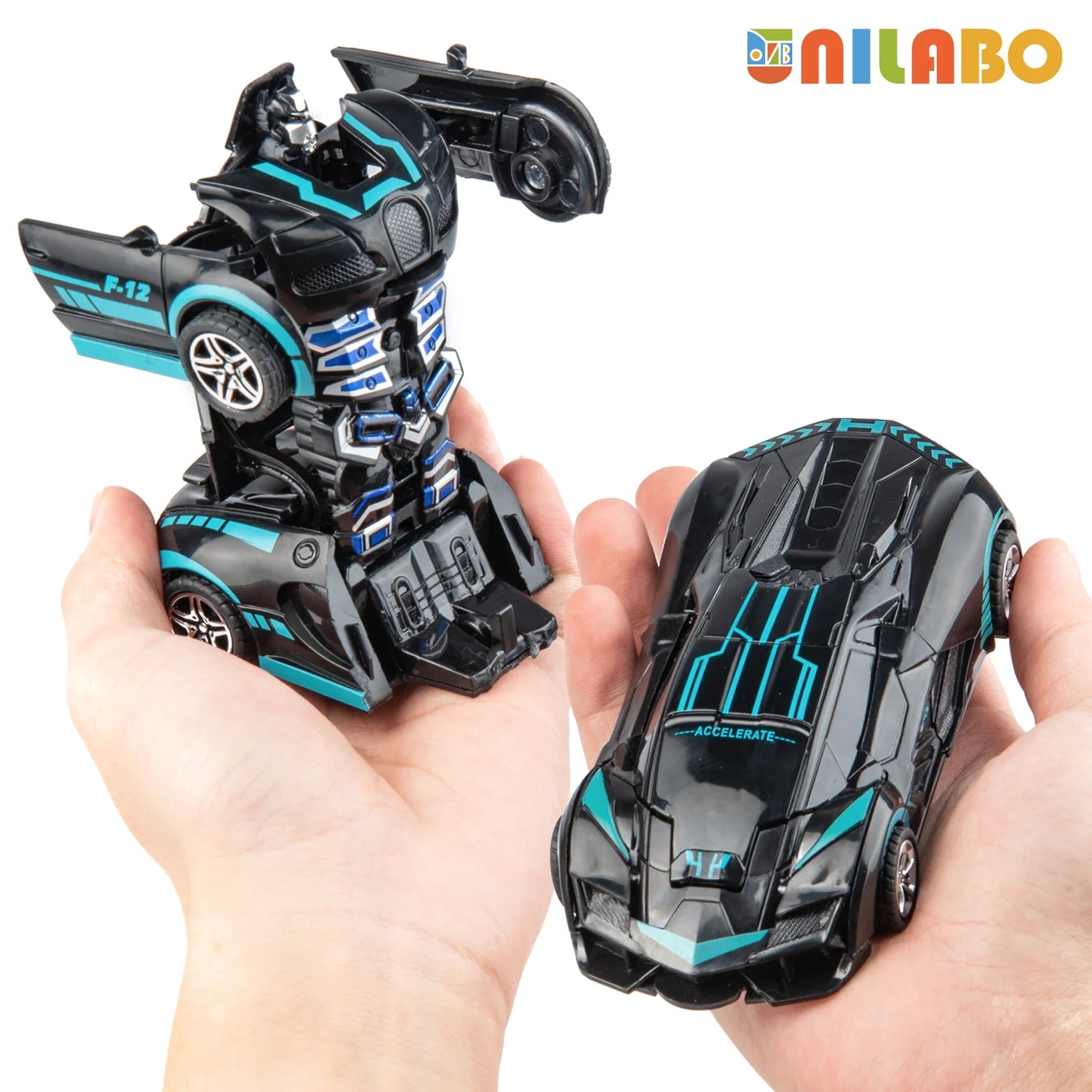 Transformable Robot Sports Car Toy - Battery-Free Educational Vehicle Model for Kids' Play & Learning