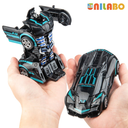 Transformable Robot Sports Car Toy - Battery-Free Educational Vehicle Model for Kids' Play & Learning
