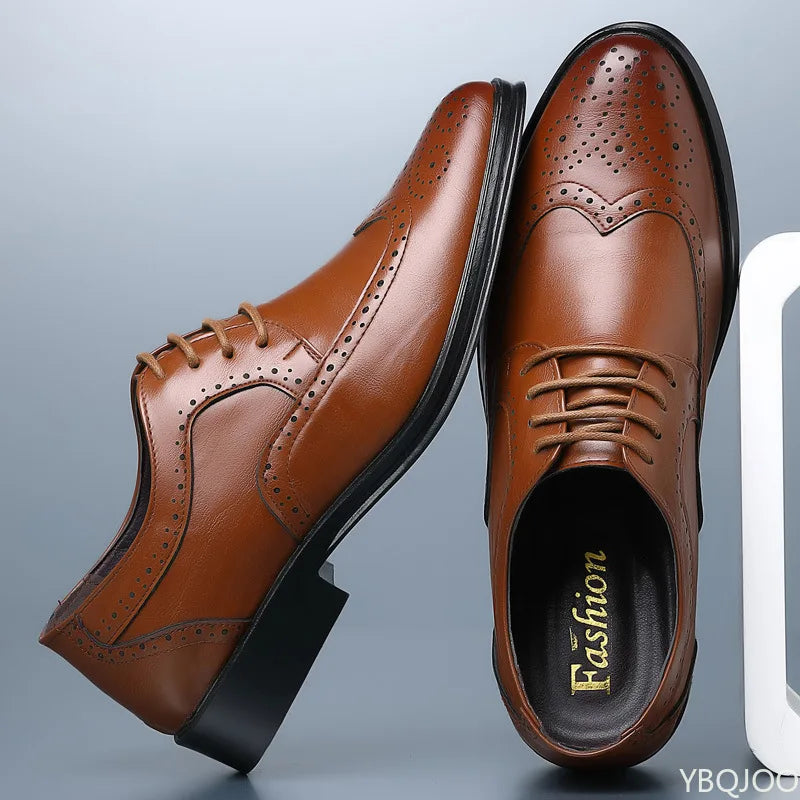 Men's Pointed Toe Formal Shoes - Comfortable Office & Wedding Dress Shoes