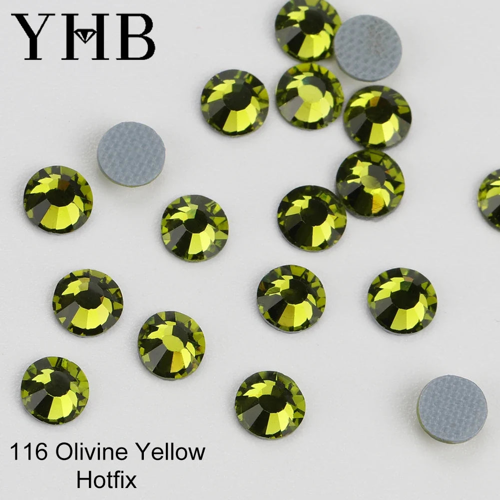 YHB 101-127 Hotfix Crystal Rhinestones - Glitter Glass Flatback Gems for Bags, Shoes, Garments, Phone & Nail Art DIY