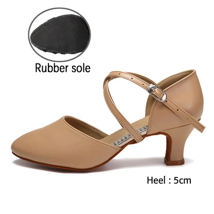 DKZSYIM Women’s Dance Shoes - Latin Tango Jazz Party Dancing Shoes with Lace-Up Closure, Suede Sole, Closed Toe & Microfiber Leather, 7 Colors