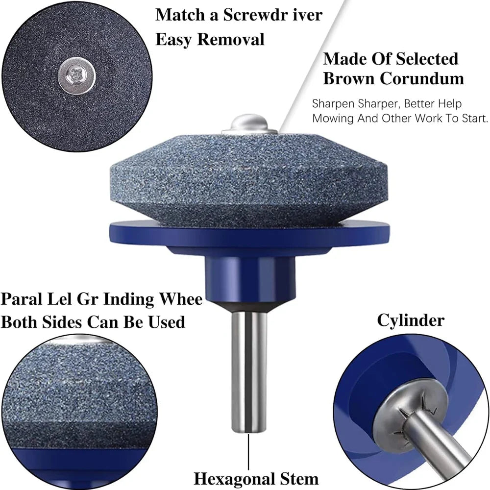 Lawn Mower Blade Sharpening Stone - Metal Grinding Tool for Knife Sharpening, Polishing & Drill Grinder Refitting