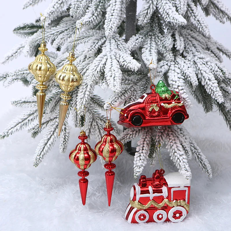 Christmas Tree Hanging Ornament – Red & White Candy Cane Pendant for Xmas, Home Decor & New Year 2024