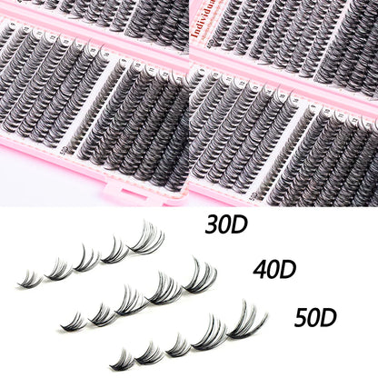 Eyelash Extension Kit – 640pcs DIY Lash Clusters (9-16mm), Mix Curl, with Tweezers, Glue & Remover