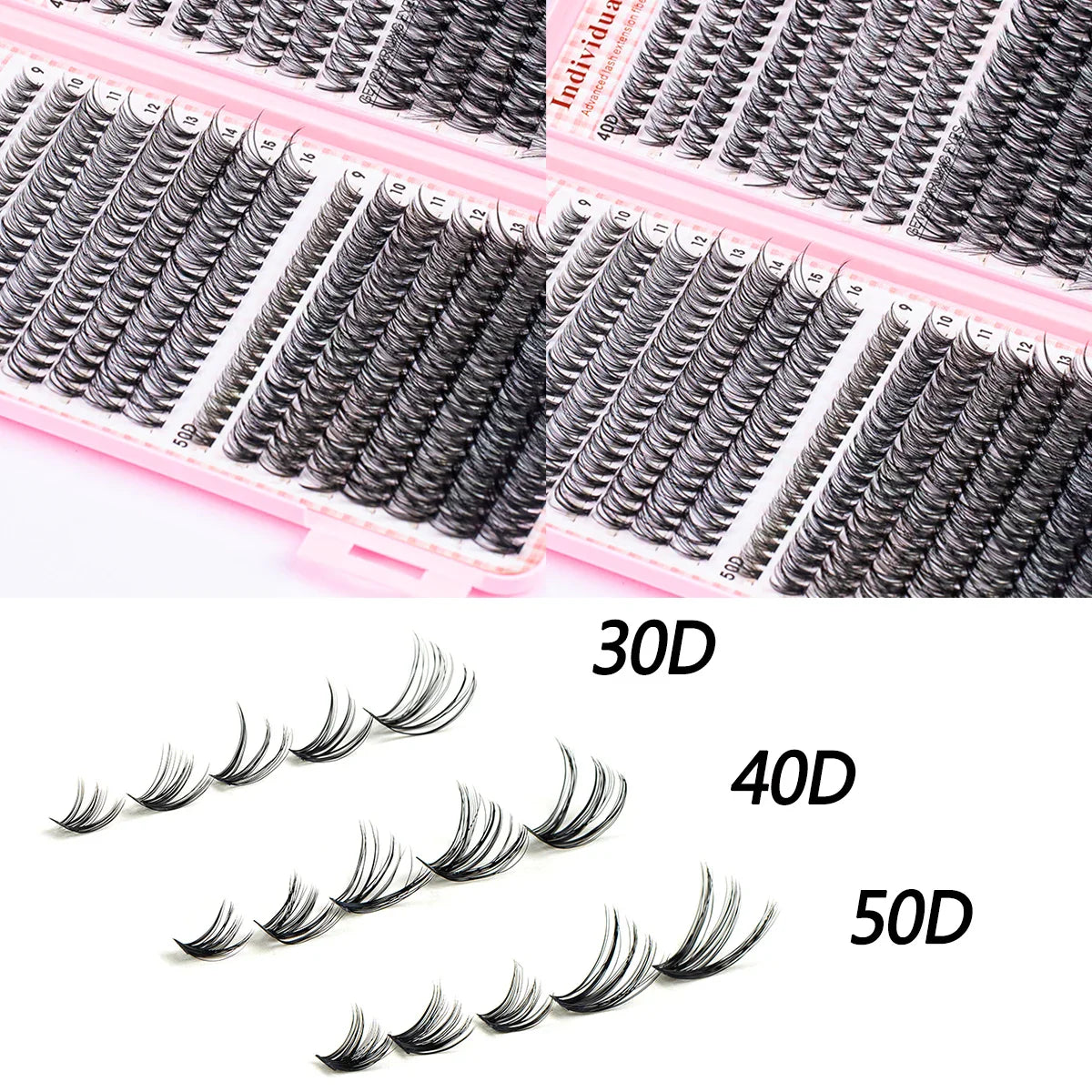 640pcs Individual Lashes DIY Eyelash Extension Kit – False Lashes, Bond & Seal, Tweezer, Eyelash Curler Makeup Tool Set