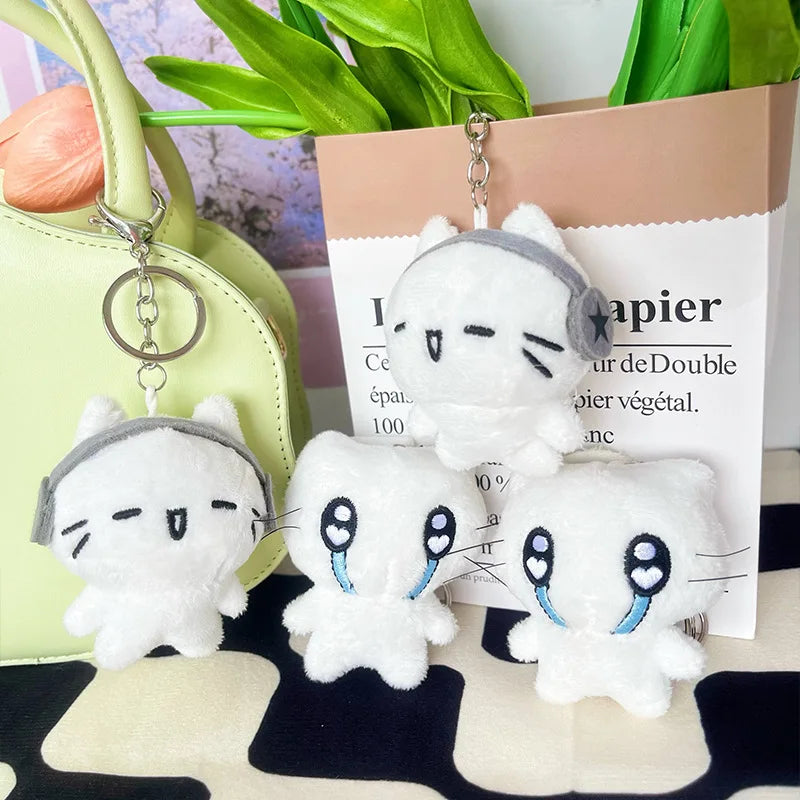 Cute Kitten Plush Keychain - Mini Crying Cat Doll Pendant for Backpacks, Bags & Everyday Charms