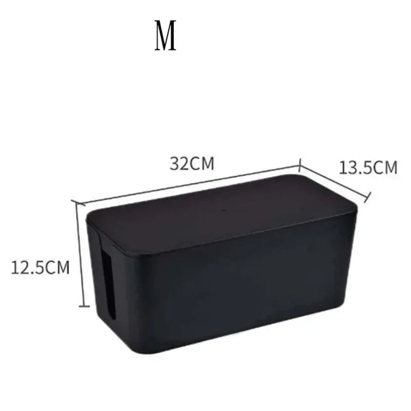 Cable Storage Box & Wire Organizer – Power Strip, Socket & Charger Management Case for Desk and Network Cables