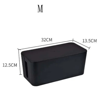 Cable Storage Box & Wire Organizer – Power Strip, Socket & Charger Management Case for Desk and Network Cables