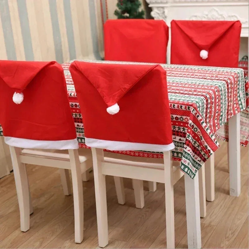 Christmas Chair Decoration Set - Cartoon Holiday Chair Covers and Festive Home Decor Supplies for Christmas Celebration