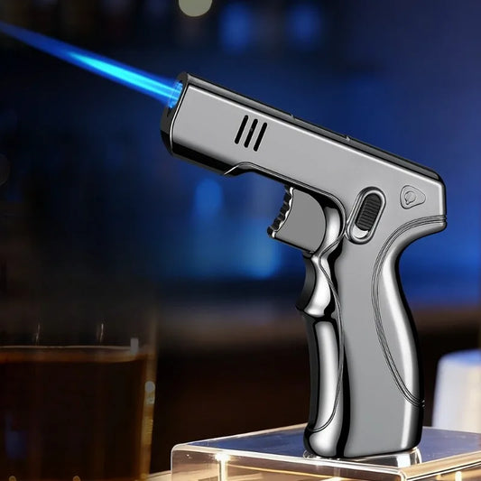 1300°C Butane Torch Lighter - High Temperature Gas Flame Gun with Safety Lock for Kitchen, Outdoor & Cigar Use