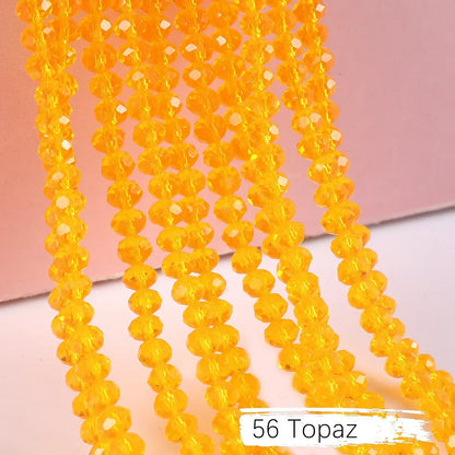 Austria Crystal Rondelle Beads - 2mm/4mm/6mm/8mm Faceted Glass Spacer Beads for DIY Jewelry & Bracelet Making