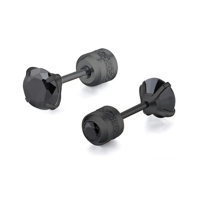 Medical Stainless Steel Zircon Ear Stud Earrings – Hypoallergenic Crystal Cartilage & Tragus Piercing Jewelry with Screw Back
