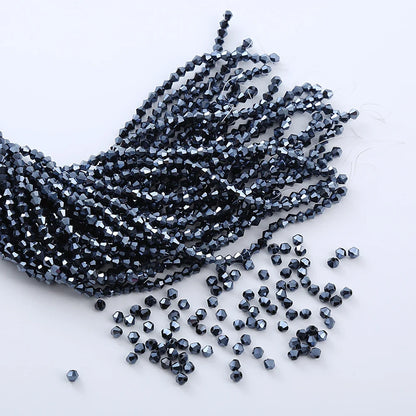 3/4mm Crystal Bicone Glass Beads - White Loose Faceted Beads for DIY Bracelets, Earrings & Jewelry Making
