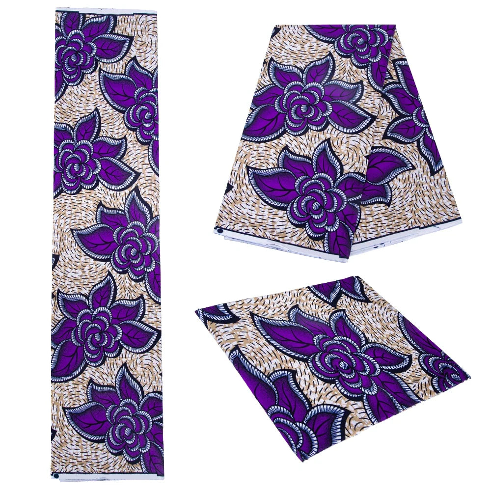 Original African Wax Print Fabric - 100% Cotton Colorful Dutch Ankara Pagne