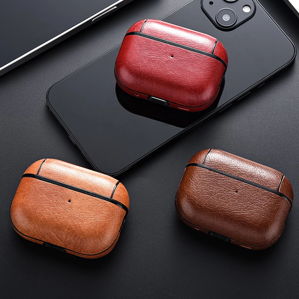 Leather Case for AirPods Pro 2 — Business Earphone Cover for Apple AirPods 3 & Pro 2nd Gen USB-C