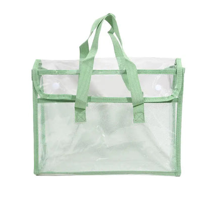 Transparent PVC Exam Bag - Large Capacity Waterproof Study Pouch for School Test Papers, Documents & Stationery Storage