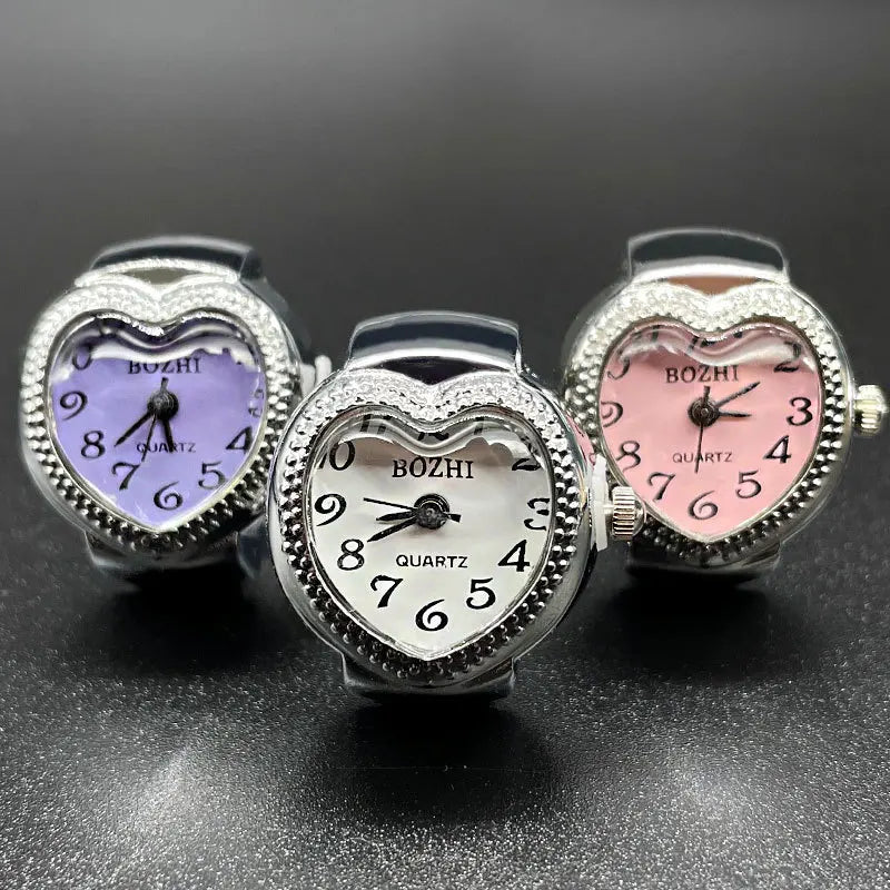 Arabic Digital Ring Watch - Alloy Shell Love Quartz Fashion Timepiece for Men & Women