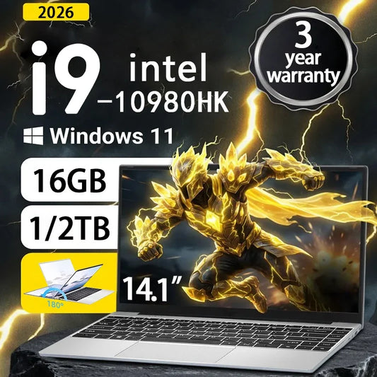 Ultra Slim 14.1" Laptop Intel Core i9-10980HK 16GB RAM 2TB SSD Windows 11 Pro Notebook Computer
