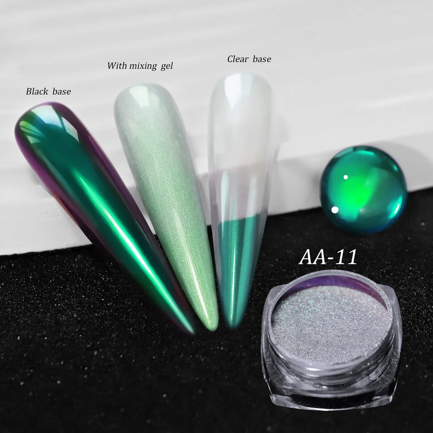 Chameleon Magic Mirror Nail Powder - Holographic Diamond Glitter Pigment for UV Gel Manicure & DIY Nail Art