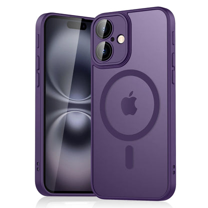 Luxury Magnetic Matte Translucent Armor Shockproof Case for Apple iPhone 11–16 – MagSafe Compatible Protective Cover for Wireless Charging