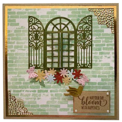 Windows Metal Cutting Die - Decorative Scrapbooking Craft Tool for Photo Albums, Paper Cards, and DIY Embossing