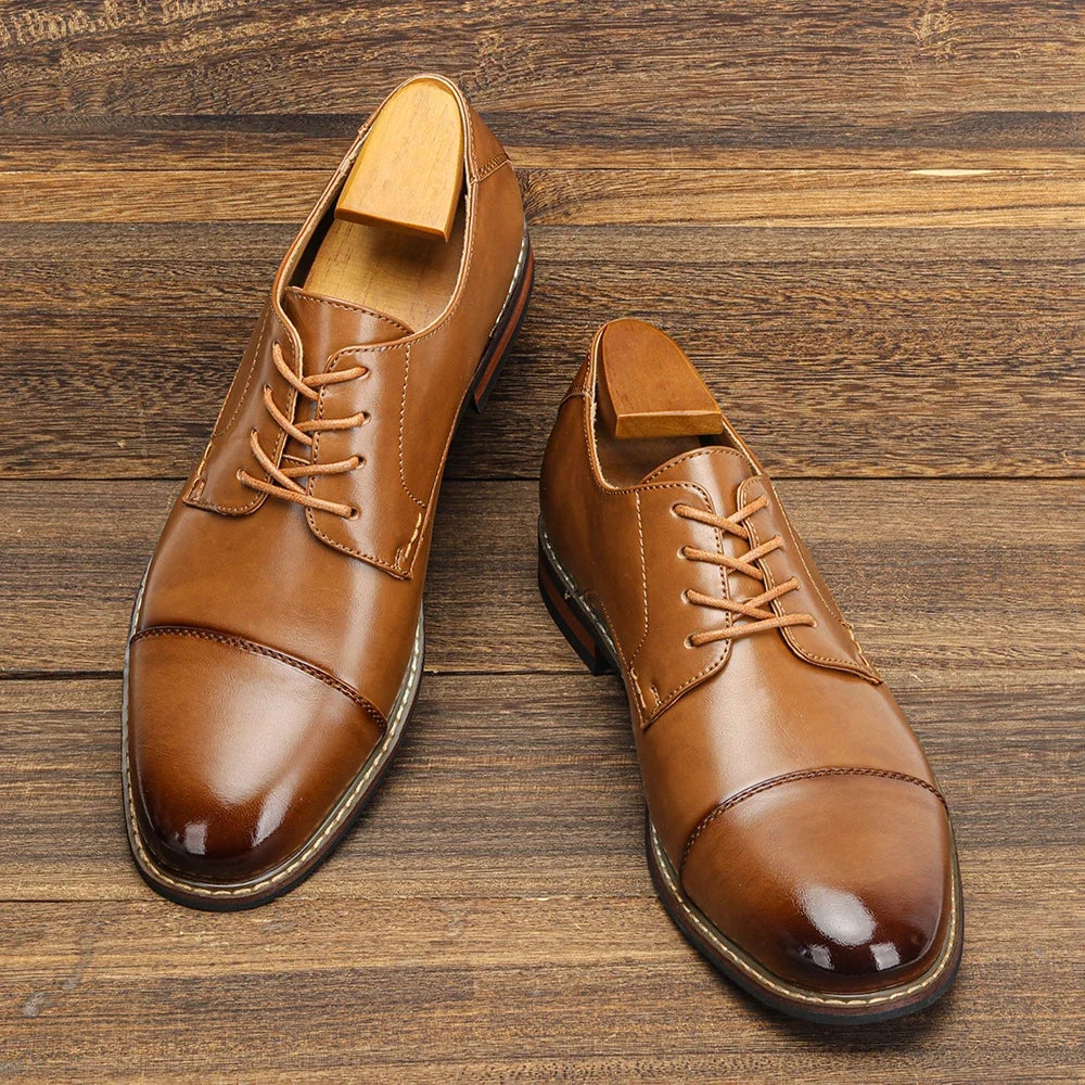 Men’s Leather Dress Shoes - Fashionable Comfortable Formal Business Footwear 2025