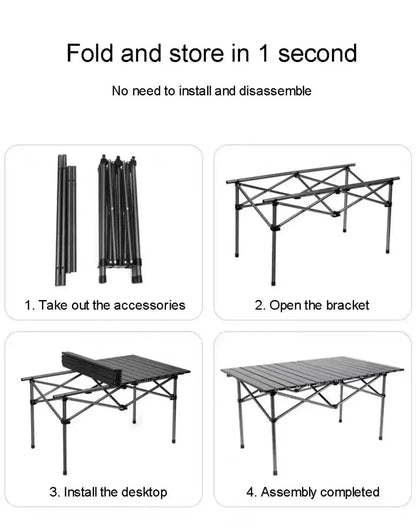 Outdoor Picnic Table with Carrying Bag – Lightweight Portable Folding Desk for Camping & Self-Driving Trips