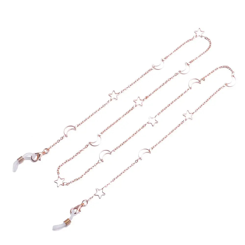 Women Pearl Star Eyeglass Chain - Fashion Beaded Sunglasses Holder Neck Strap For Reading Glasses