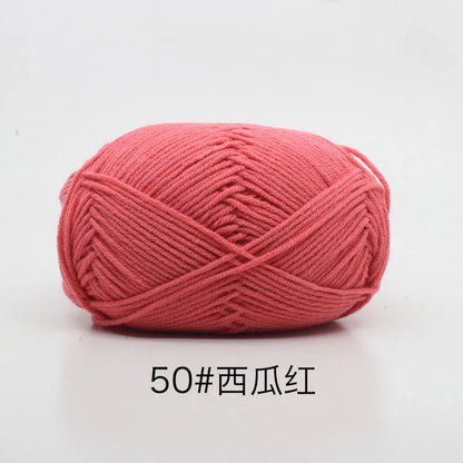 40-50g/Set 4ply Milk Cotton Knitting Yarn – Dyed Lanas for Crochet, Sweaters, Hats & Dolls, Affordable Craft Supplies