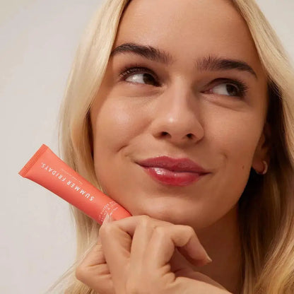 Summer Fridays Vanilla Beige Lip Balm Set – Moisturizing Lip Gloss & Transparent Lipstick with Soft Tube & Mirror
