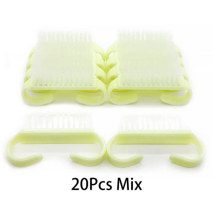 10/20/50/100pcs Nail Cleaning Brush Set - Handle Grip Fingernail Scrubber Tools for Men & Women Manicure Care