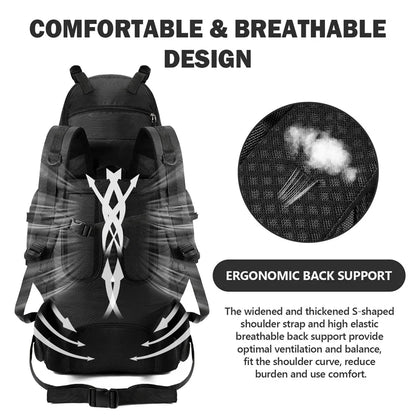 90L Waterproof Hiking & Camping Backpack - Large Capacity Outdoor Trekking Rucksack for Travel & Sports