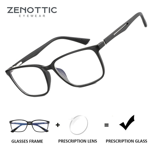 ZENOTTIC Square Prescription Glasses - 2025 Fashion Unisex Anti Blue Light Photochromic Myopia & Hyperopia Eyewear