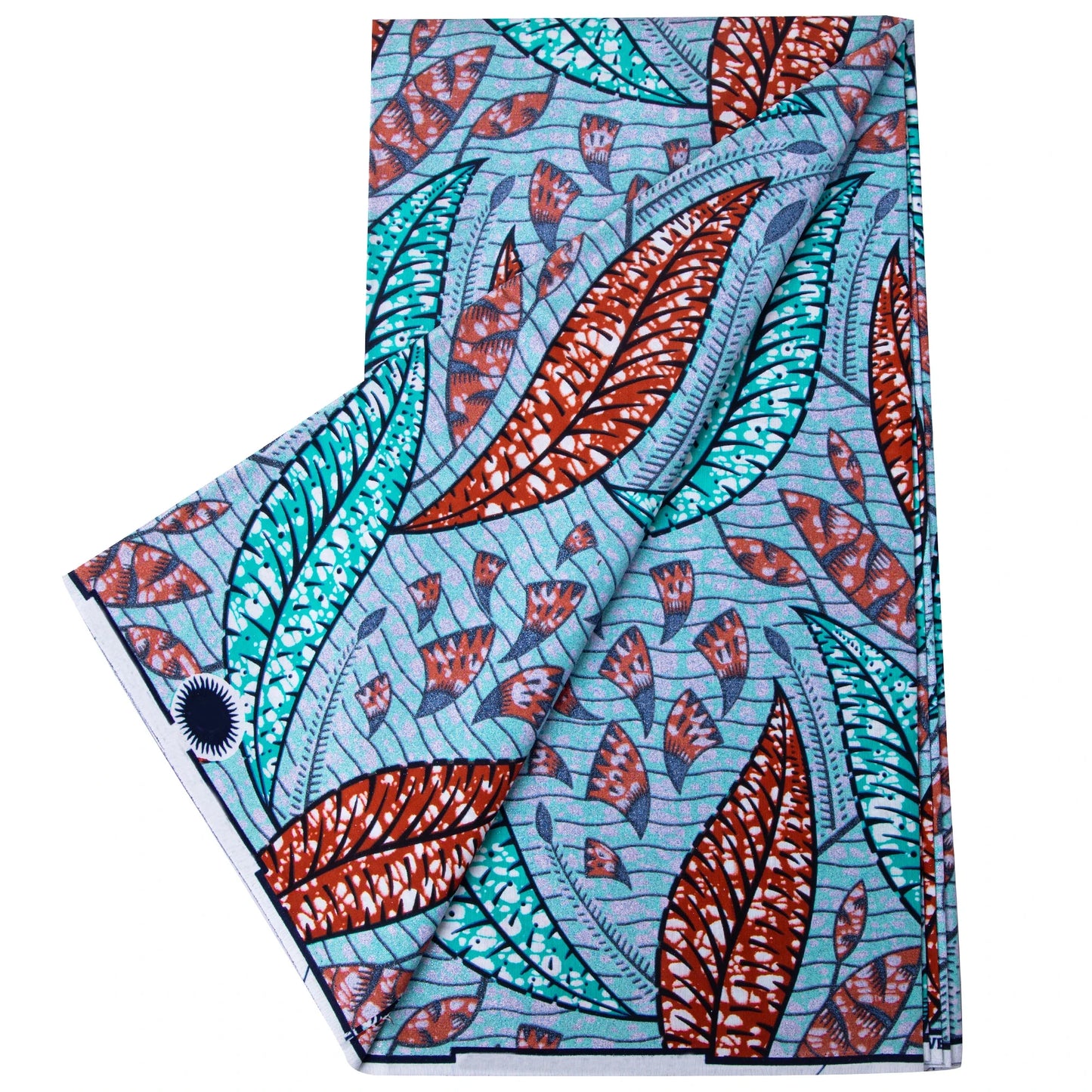 Shine African Ankara Wax Fabric - 6 Yards 100% Cotton Hot Stamping Print for Party Dresses, Sewing & Crafts