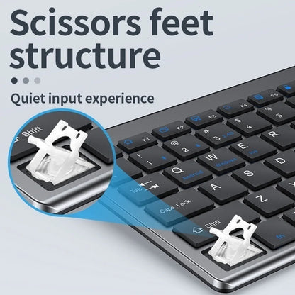 Gray Bluetooth 5.0 & 2.4G Wireless Keyboard Mouse Combo – Rechargeable Full Size Keyboard for Notebook & Laptop