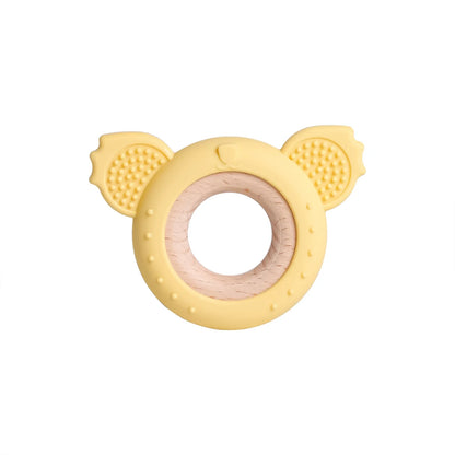 TYRY.HU Silicone Baby Teether - Cartoon Frog & Deer Teething Necklace Pendant for Infant Gum Relief Gift
